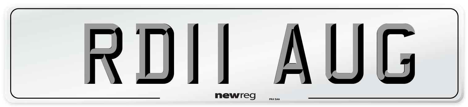 RD11 AUG Number Plate from New Reg